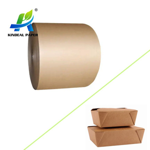  Rolo de papel Kraft marrom revestido de Pe de um lado de qualidade alimentar de preço de atacado para fazer recipientes Kraft para viagem 