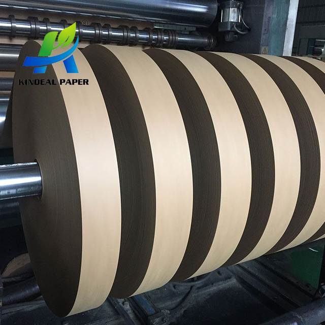 Papel Kraft Marrom laminado Pe de fibra longa para fazer saladeira