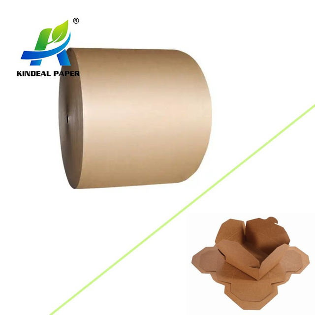 Placa de papel Kraft Cupstock revestida com PE marrom escuro à prova d'água e resistente a óleo para fazer recipientes de papel para viagem