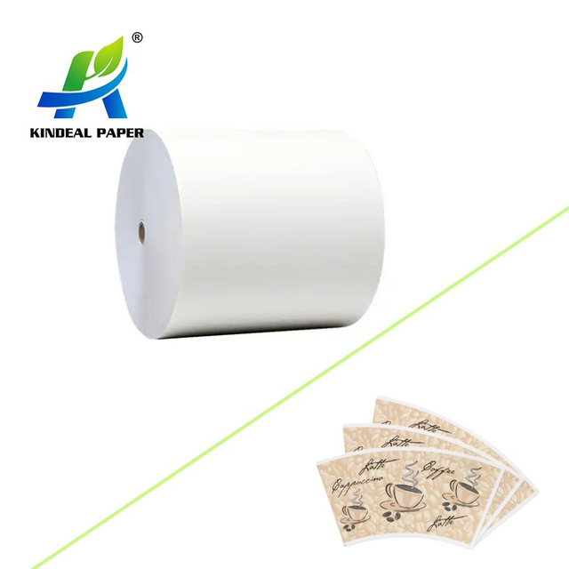 Rolo Jumb de papel para copo de café, ventilador de papel e espaços em branco coloridos para copos em tamanho de 4 onças/6 onças/8 onças/9 onças/12 onças